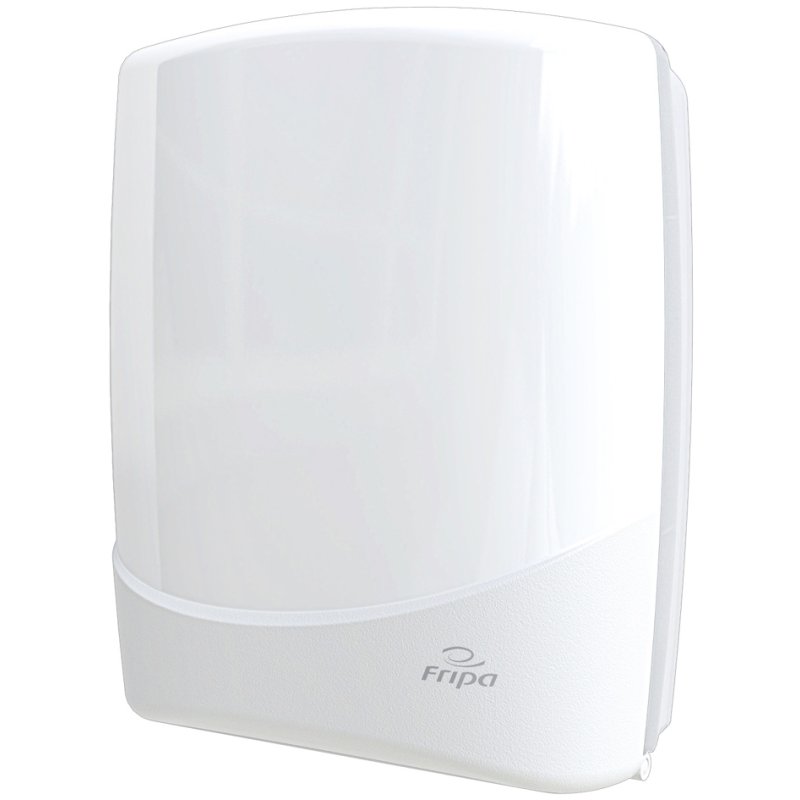 Fripa distributeur de papier toilette pour grands rouleaux, plastique, blanc, verrouillable